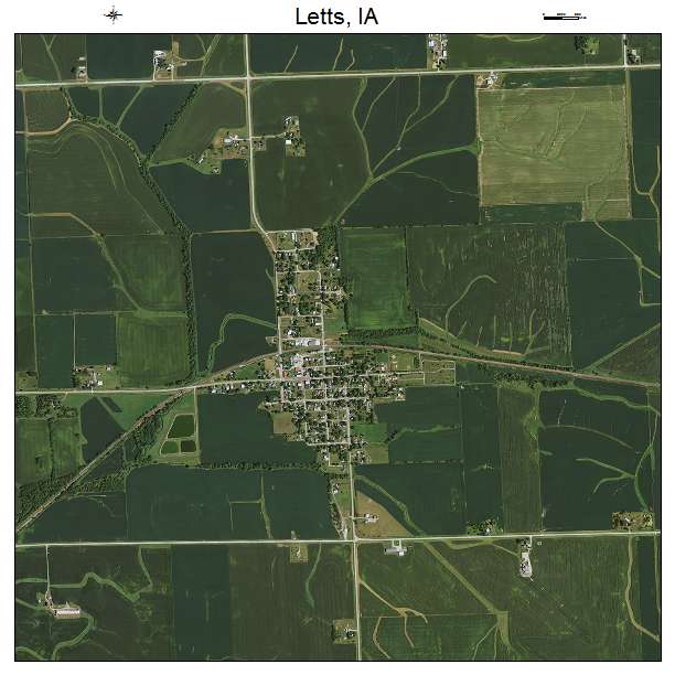 Letts, IA air photo map