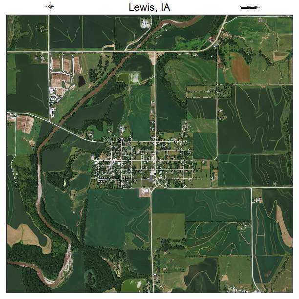 Lewis, IA air photo map