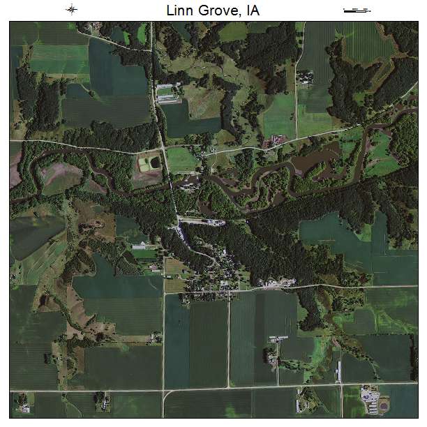 Linn Grove, IA air photo map