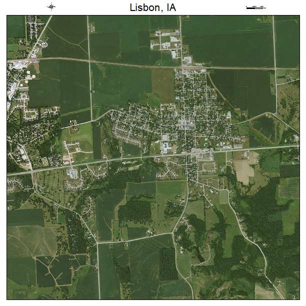 Lisbon, IA air photo map