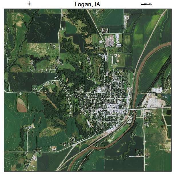 Logan, IA air photo map