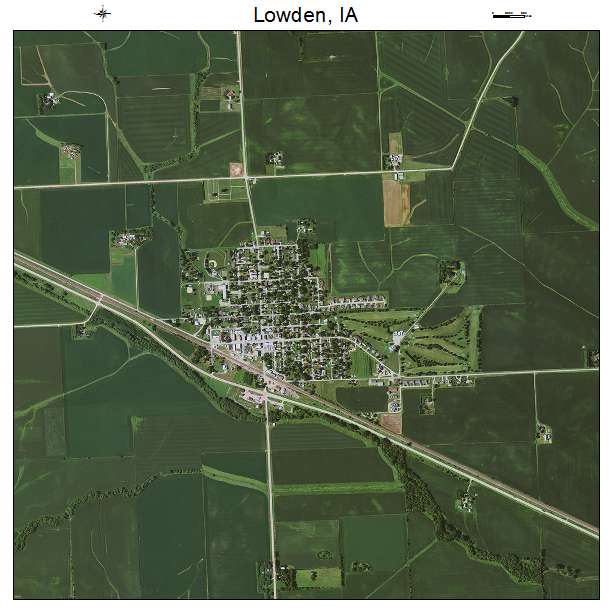 Lowden, IA air photo map
