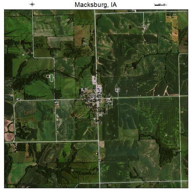 Macksburg, IA air photo map