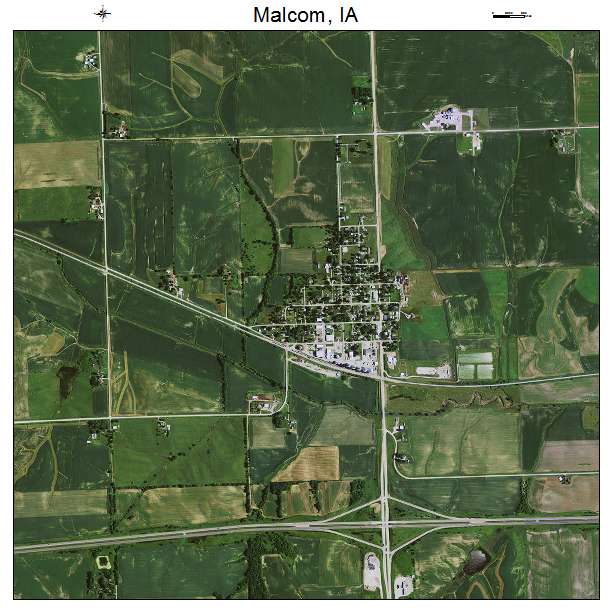 Malcom, IA air photo map