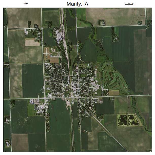 Manly, IA air photo map