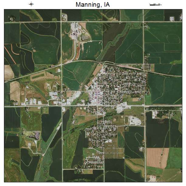 Manning, IA air photo map