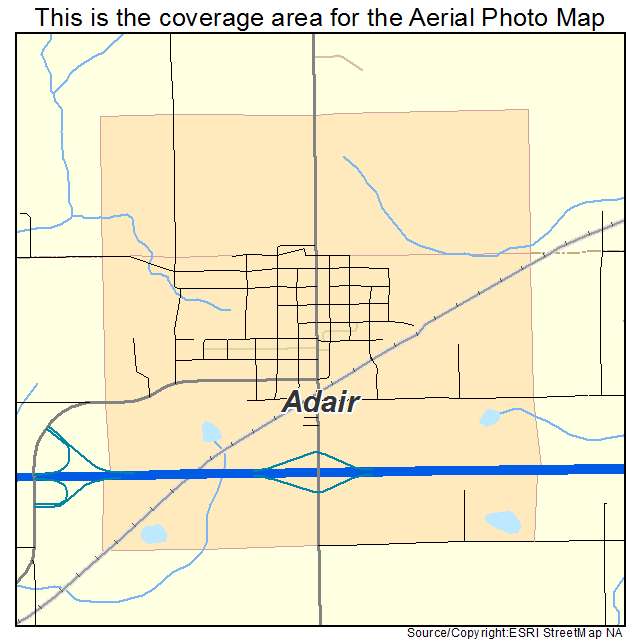 Adair, IA location map 