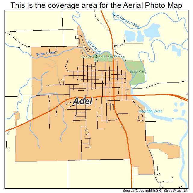 Adel, IA location map 