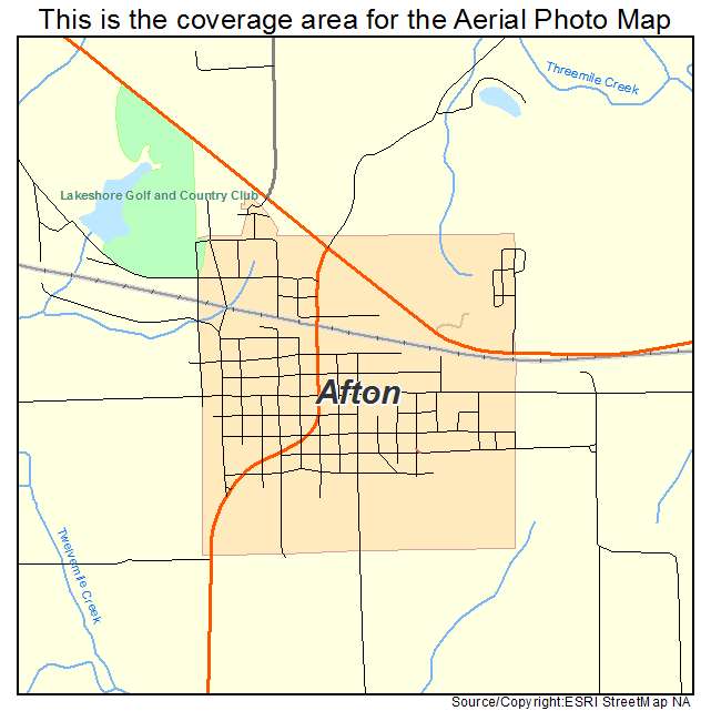 Afton, IA location map 