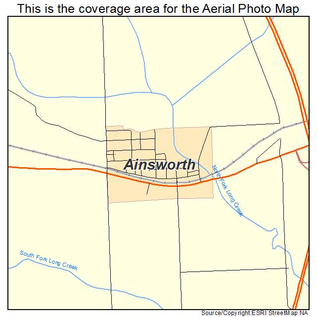 Ainsworth, IA location map 