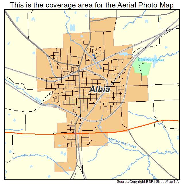 Albia, IA location map 