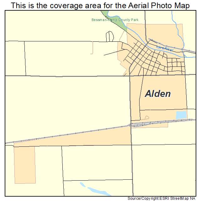 Alden, IA location map 