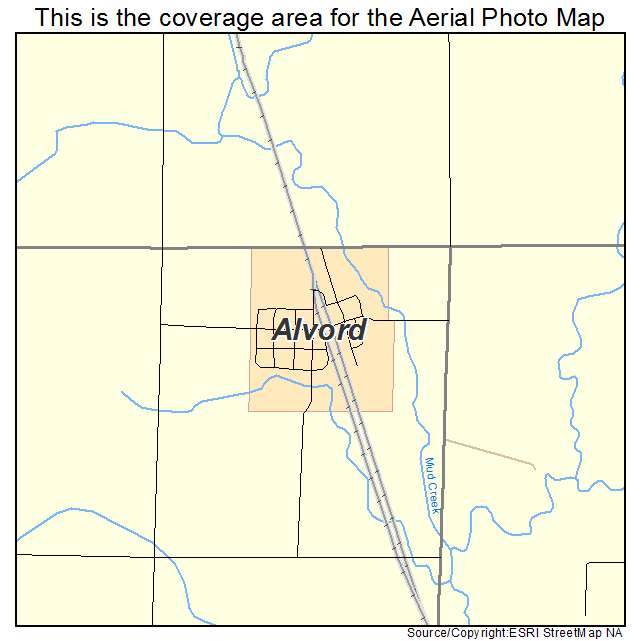 Alvord, IA location map 