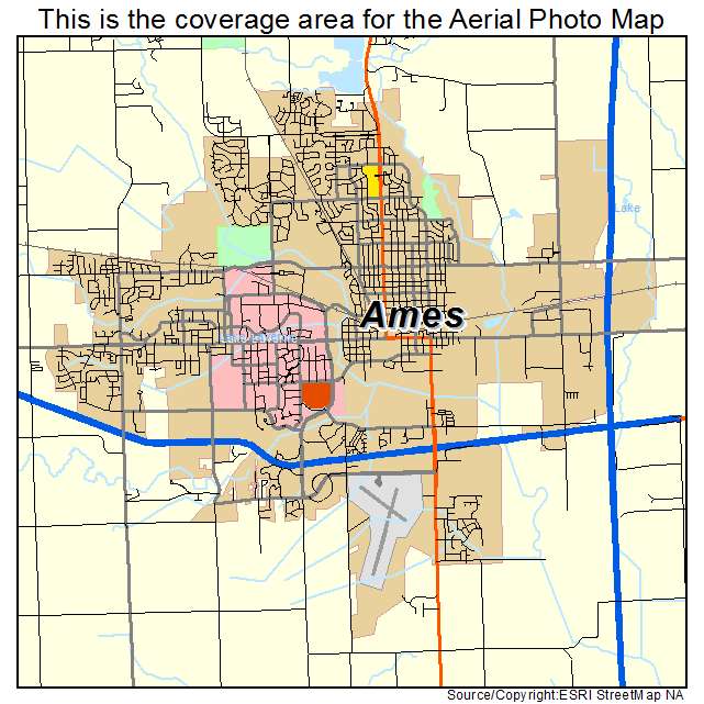 Ames, IA location map 