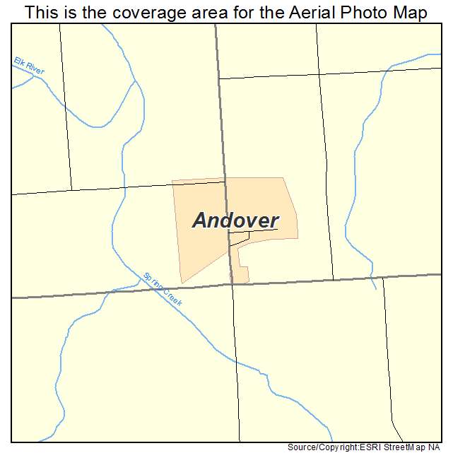 Andover, IA location map 