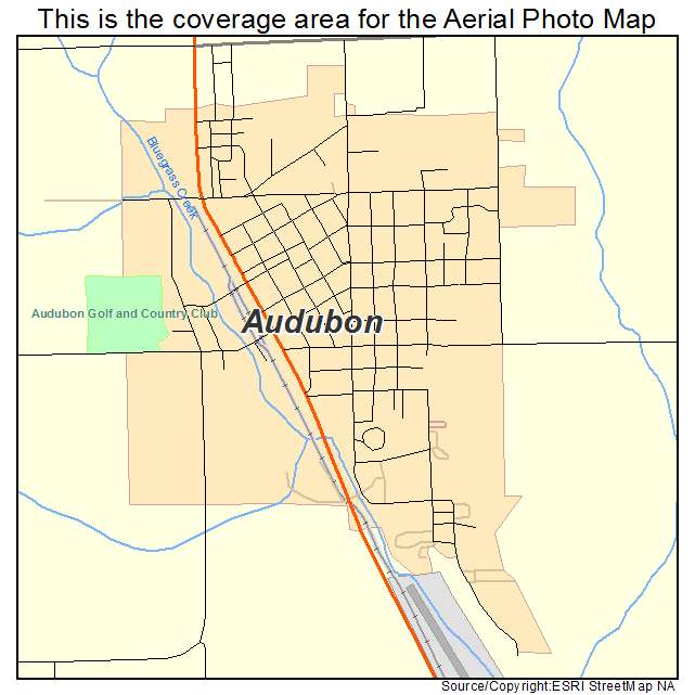 Audubon, IA location map 