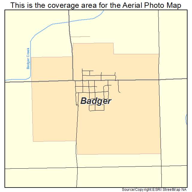 Badger, IA location map 