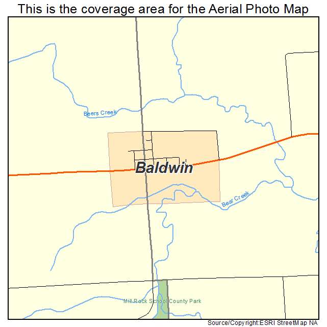 Baldwin, IA location map 