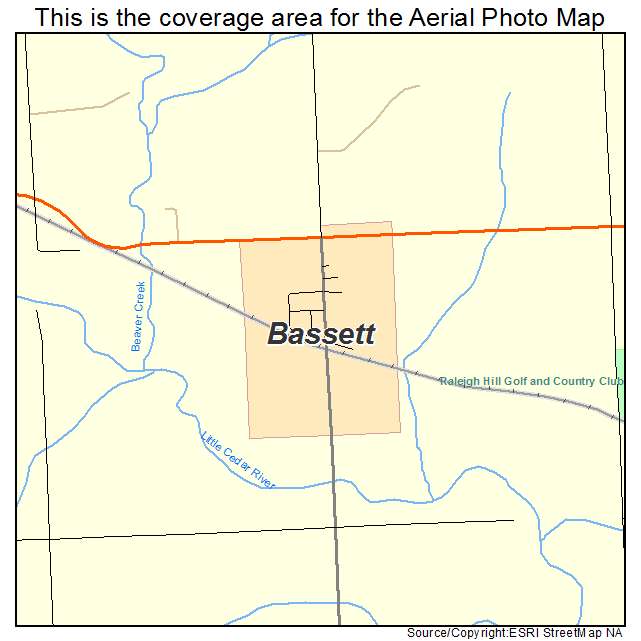 Bassett, IA location map 
