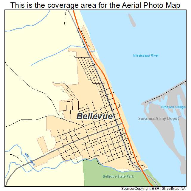Bellevue, IA location map 