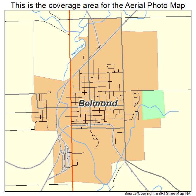 Belmond, IA location map 