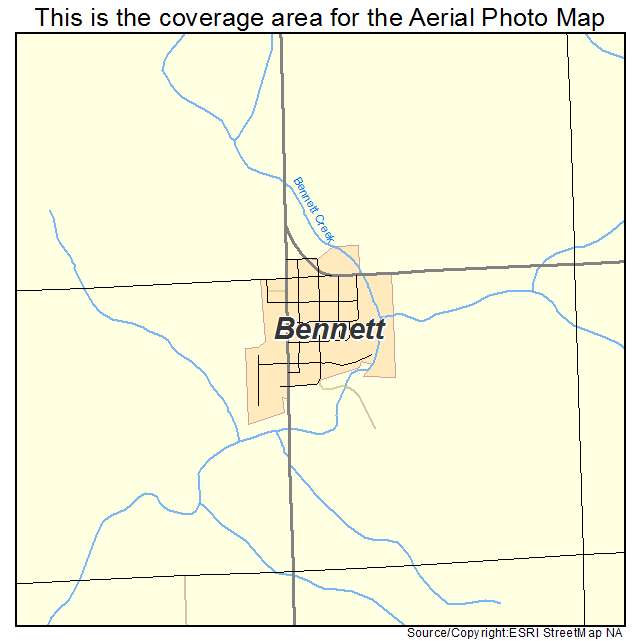 Bennett, IA location map 