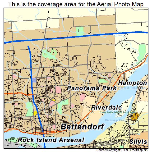 Bettendorf, IA location map 