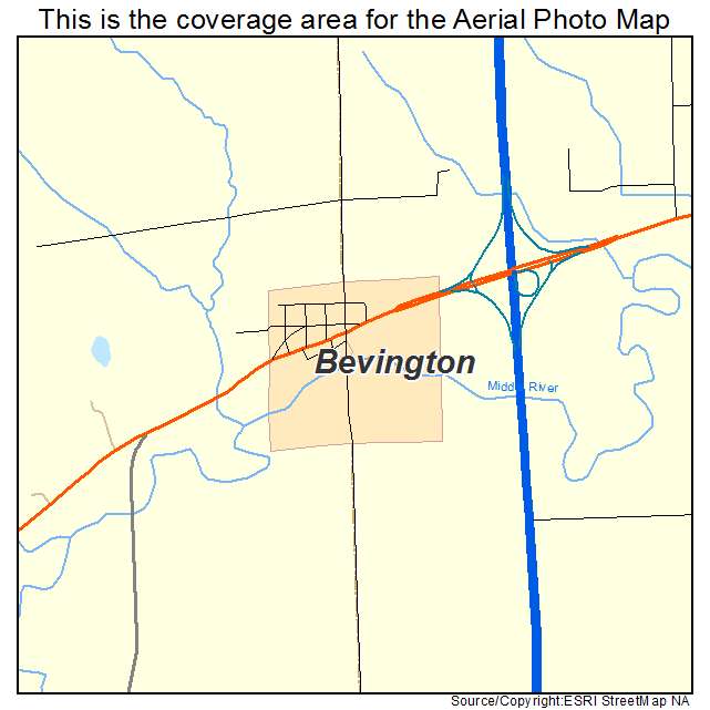Bevington, IA location map 