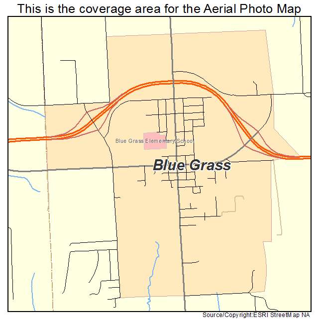 Blue Grass, IA location map 