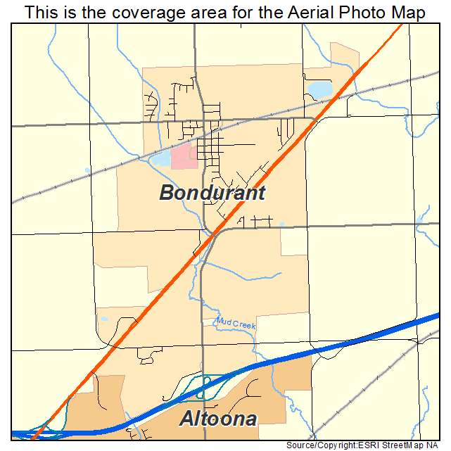 Bondurant, IA location map 