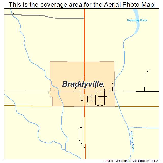 Braddyville, IA location map 