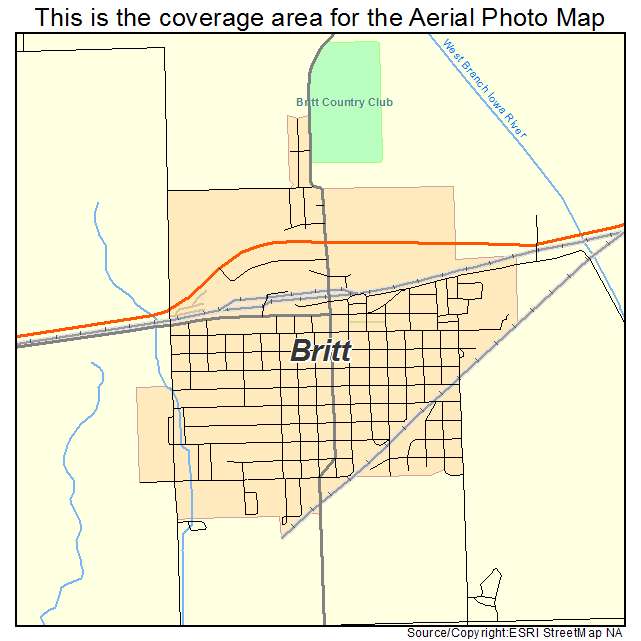 Britt, IA location map 