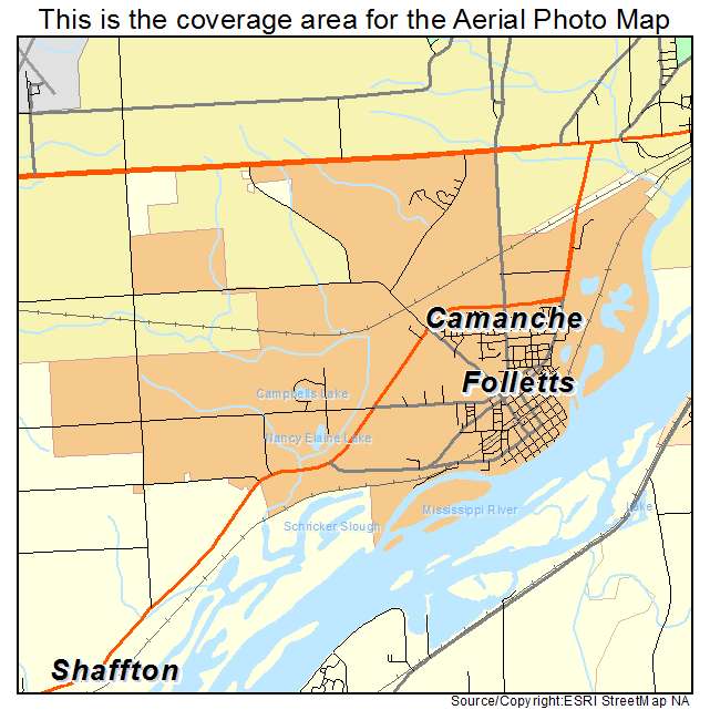 Camanche, IA location map 