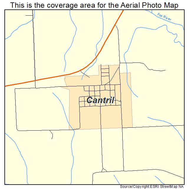 Cantril, IA location map 