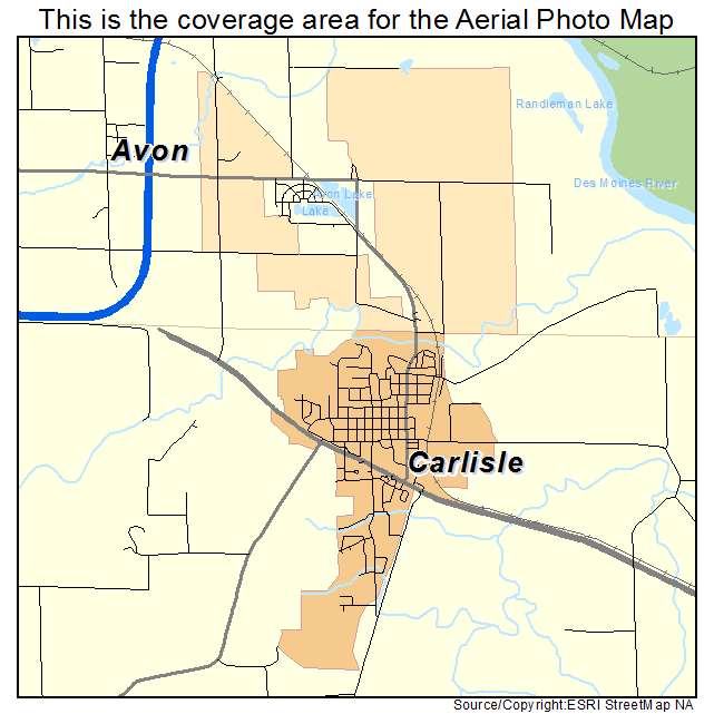 Carlisle, IA location map 