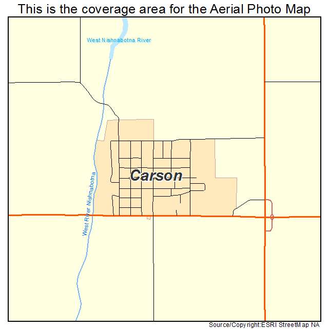 Carson, IA location map 