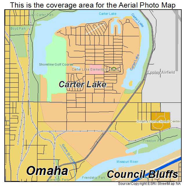Carter Lake, IA location map 