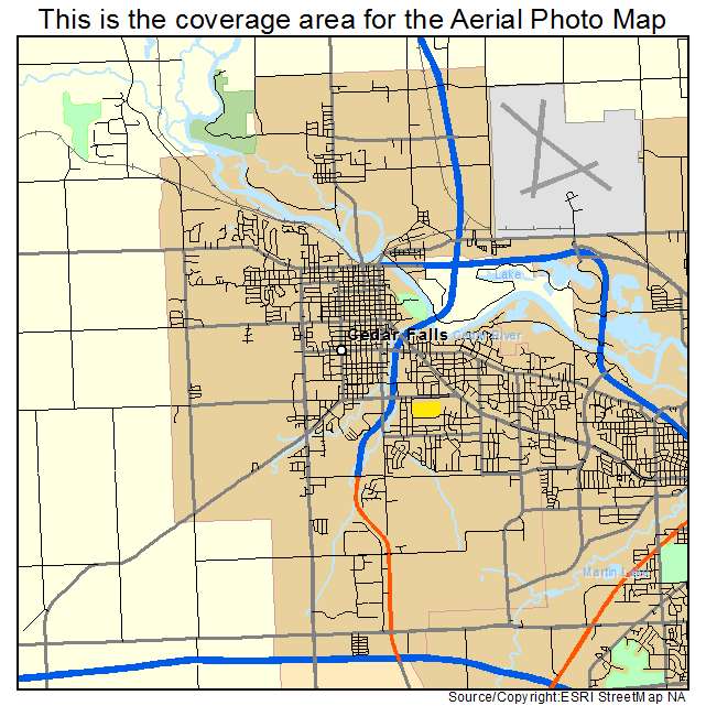 Cedar Falls, IA location map 