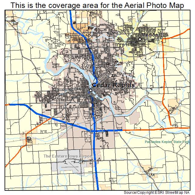 Cedar Rapids, IA location map 