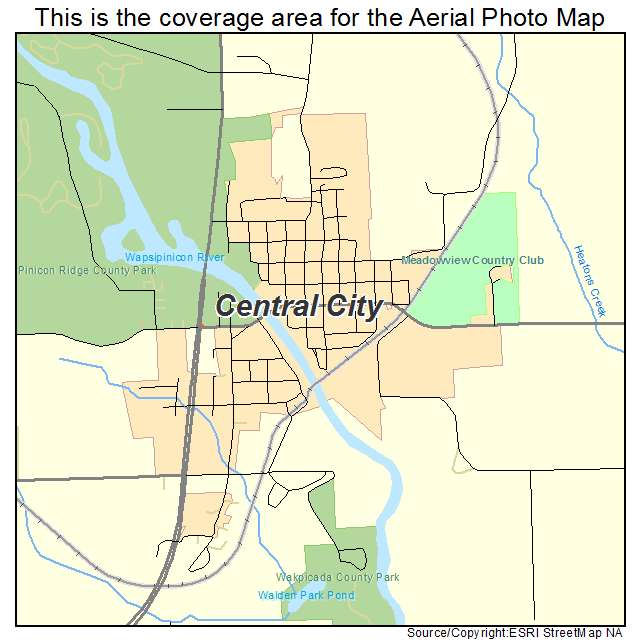 Central City, IA location map 
