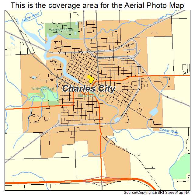 Charles City, IA location map 