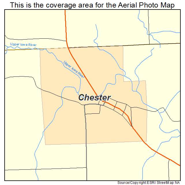 Chester, IA location map 