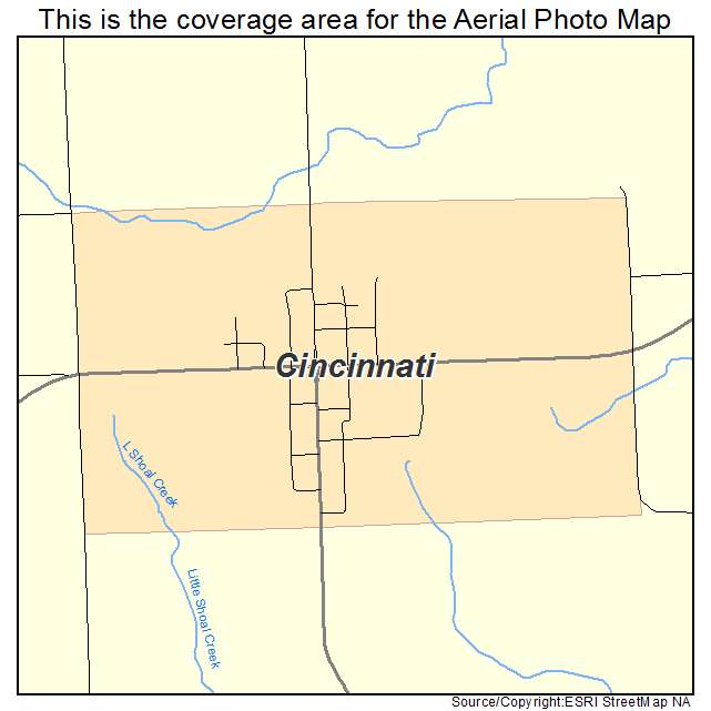Cincinnati, IA location map 