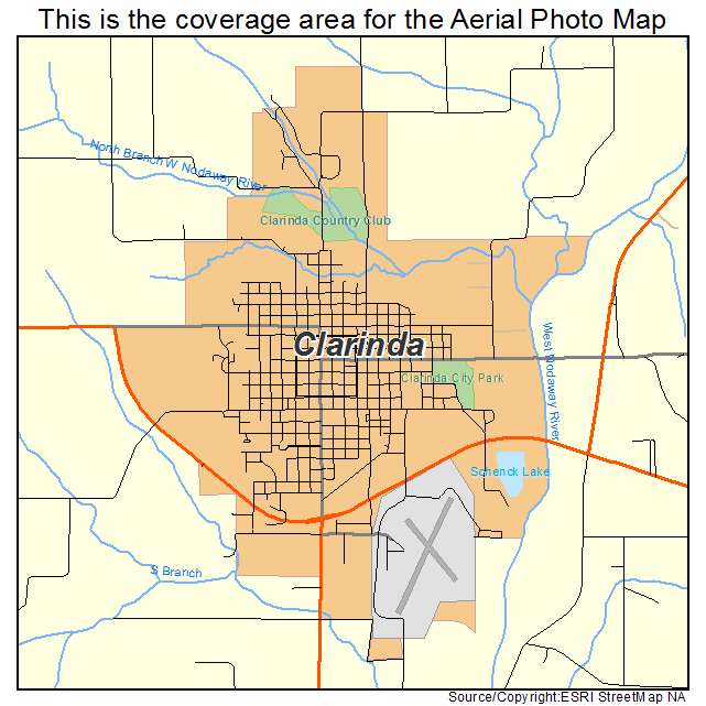 Clarinda, IA location map 