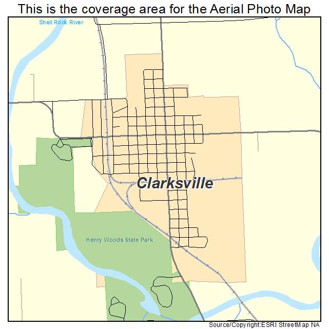 Clarksville, IA location map 