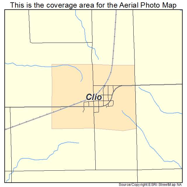 Clio, IA location map 