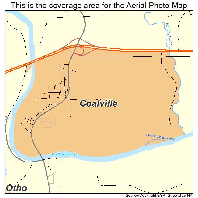 Coalville, IA location map 