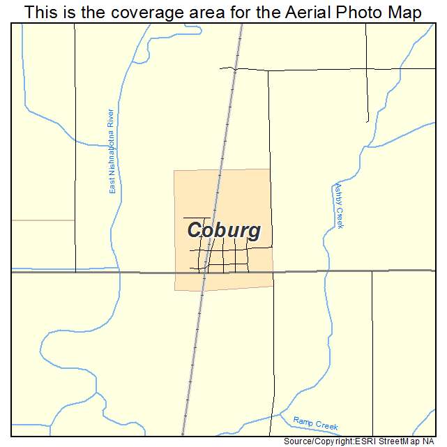 Coburg, IA location map 