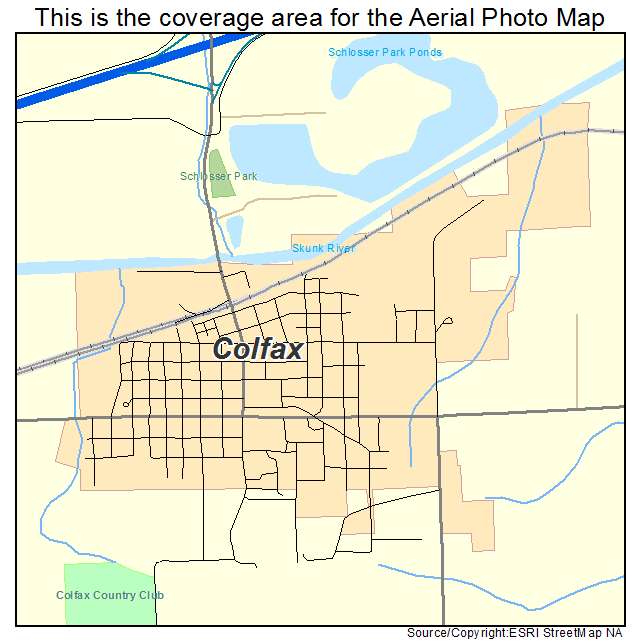 Colfax, IA location map 