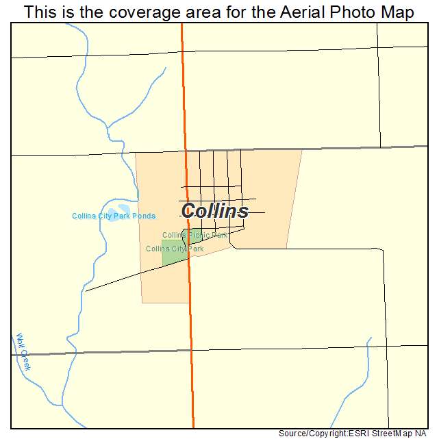 Collins, IA location map 